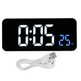 thumbnail image 1 of Reloj despertador digital junto a la cama Espejo electrónico multifuncional Detección de temperatura Oficina de control de sonido, 1 of 5