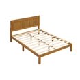 thumbnail image 7 of Full Platform Bed, Solid Wood Bed Frame with Headboard and Sturdy Legs, Modern 55 Inch Wide Slat-Supported Low Bed for Kids Adults Bedroom, No Box Spring Needed, Light Brown, 7 of 7