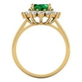 thumbnail image 4 of 2.72 ct Oval Cut Simulated Emerald with Simulated Diamond Halo Accents 14K Yellow Gold Womens Engagement Ring, 4 of 5