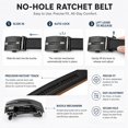 thumbnail image 3 of Men's Automatic Ratchet Belt, 1.38" Wide PU Leather Dress Belt, No-Hole Adjustable Business Belt for Jeans and Dress Pants, Black Brown White - TRISJEM, 3 of 9