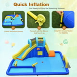 Gymax Inflatable Water Slide Bounce House Climbing Wall without Blower ...