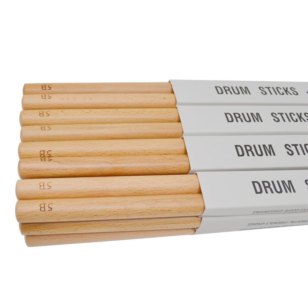 Beech Wood Drum Sticks Anti-slip Electronic Drum Drumsticks Musical Sticks Percussion Instruments Accessories beige 5B WEIWEITOE 