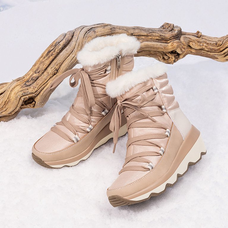 Cozy Fur-Lined Lace-Up Boots Amazon.com | Women main image 2