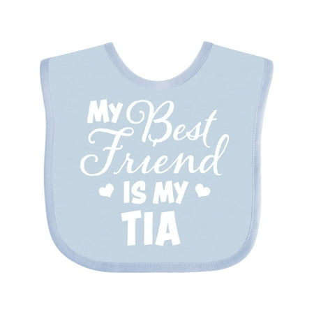 

Inktastic My Best Friend is My Tia with Hearts Boys or Girls Baby Bib