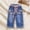 A338 Blue, variant on Toddler Girls Flare Denim Pants Elastic Waist Lace Drawstring Rabbit Carrot Patchwork Jeans for Playroom Casual Outfits, 2T-8Y