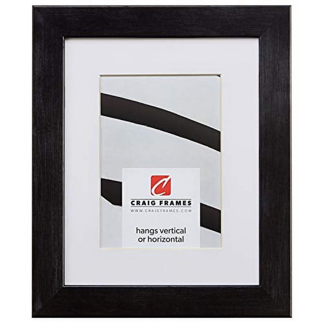 Craig Frames 26065, 24 x 24 Inch Rustic Black Pine Picture Frame Matted to Display a 20 x 20 Inch Photo