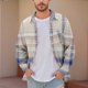 thumbnail image 1 of Seeotter Mens Stretchy Knit Plaid Shirt Long Sleeve Button Down Shirts Casual Western Cowboy Tops, 1 of 5