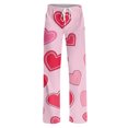 thumbnail image 4 of Women's Drawstring Valentine's Day Printed Casual Pants, Elastic Waist Lounge Pants for Women, Holiday Themed Sleepwear Pajama Pants, Comfortable Fit,Deep Red,S, 4 of 7