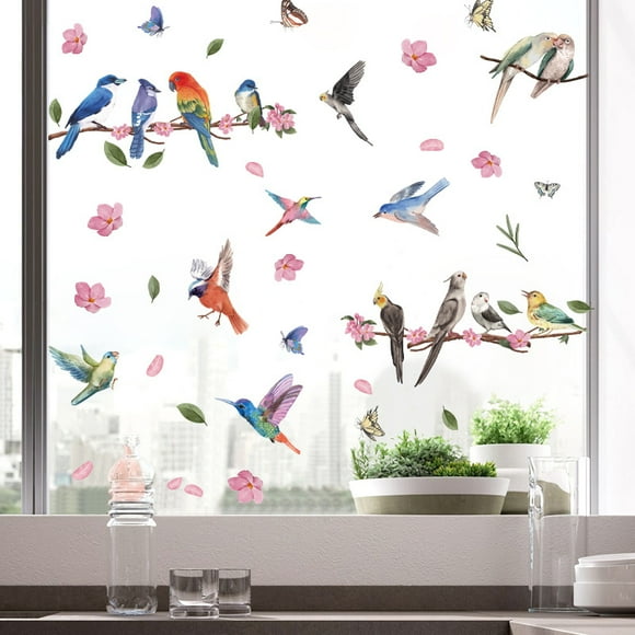 Jinsinto Bird Window Strike Prevention, Anti-Collision Window Clings, Hummingbird Decals to Prevent Bird Strikes on Window Glass