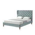 thumbnail image 4 of Rustic Manor Sally Tufted Linen Twin Size Bed Frame, No Box Spring Needed, Sea Blue, 4 of 9