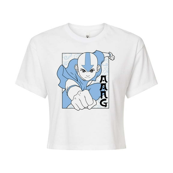 Avatar - The Last Airbender - Aang Punch - Juniors Cropped Cotton Blend T-Shirt
