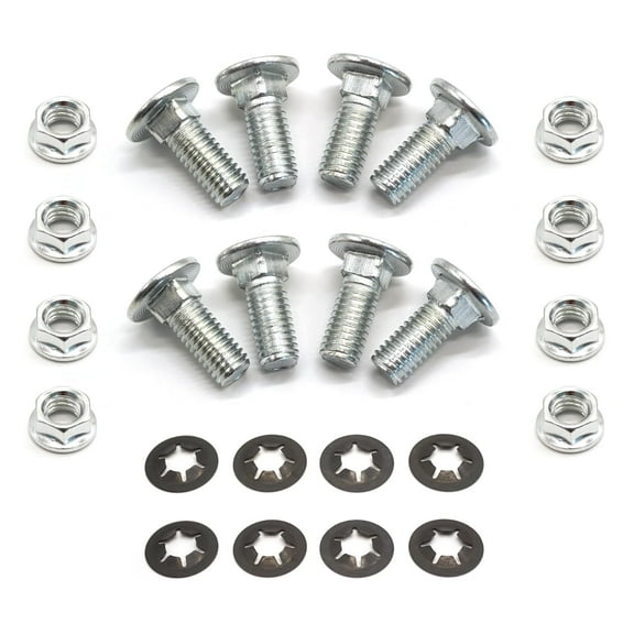 8 PCS Gas Tank Skid Plate Bolts Compatible with Jeep Wrangler TJ 97-06 (Include Bolts & Flange Nuts & Pushnut Bolt Retainers)