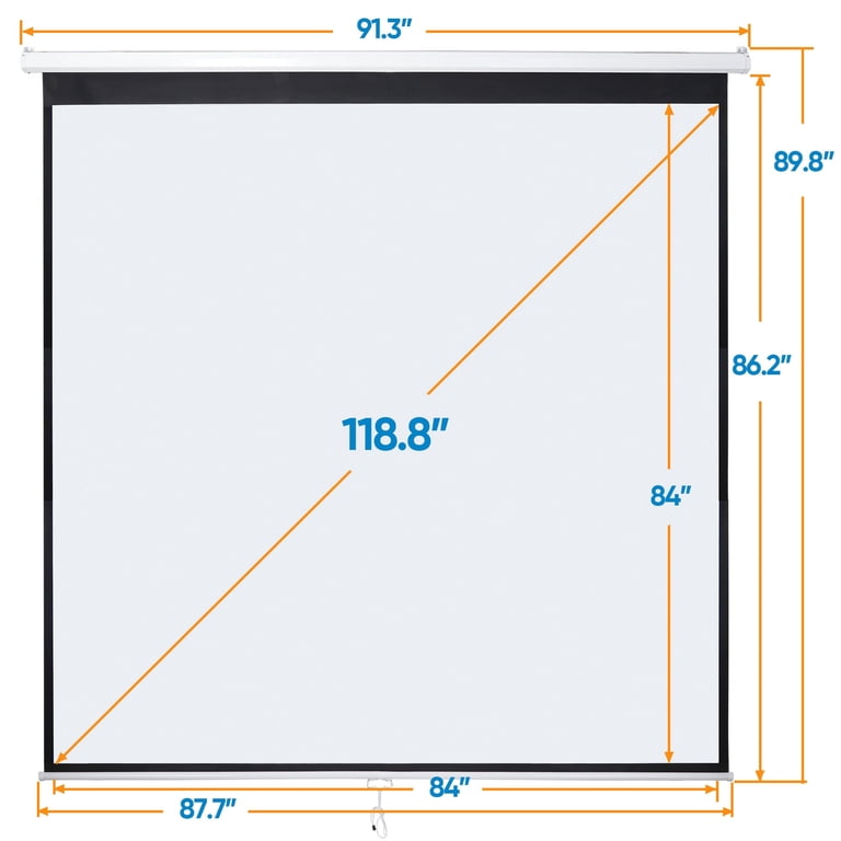 ZENY 120" 1:1 Manual Pull Down Projector Screen Auto-Lock photo 2