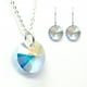 thumbnail image 1 of Juego de Aretes y Cadena con Dije Corte Xilion ZVEZDA Plata Mexicana Ley .925 Aurora Boreal, 1 of 5