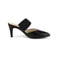 thumbnail image 3 of BLISSFUL STEP Women's Pointed Toe Elastic Strap Stiletto Heelsed Mules Black 7, 3 of 8