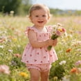 thumbnail image 4 of RMGVDSD Infant Girls Outfits Adorable Baby Girl Clothes Cute Cherry Print Sleeveless Ruffle Tops And Shorts Two Piece Outfit Casual Wear 12-18 Months, 4 of 8
