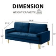 thumbnail image 5 of LiangFu 67" Modern Velvet Loveseat 2-Seat Sofa with Golden Frosted Legs Mid Century Sofa Compact Love Seat with 2 Pillows for Livingroom, Apartment,Blue, 5 of 7