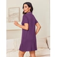 thumbnail image 5 of Ekouaer Button Down Night Gowns for Women Short Sleeve Sleep Dress Classic Pj Dress Lounge Dress, 5 of 7