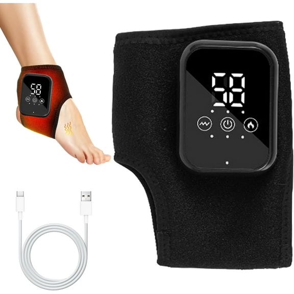 Feet Relief, Feet Relief Massager, Heated Foot and Ankle Wrap with Compression and Massage, Portable Cordless Relaxation for Home, Office and Travel