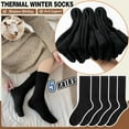 thumbnail image 3 of Merino Wool Socks for Women Hiking Thermal Warm Winter Thick Boot Cozy Crew Comfy Work Socks for Ladies 5 Pairs, 3 of 6
