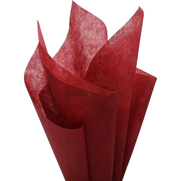 Xiao Hua Papel de embalaje para flores no tejido, 36 hojas, impermeable, para ramos, suministros para flores, 50 x 69 cm (rojo vino).