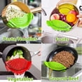 thumbnail image 2 of Strainer, 2 PACK Silicone Food Strainers Heat Resistant Clip On Strain Strainer Rice Colander Kitchen Gadgets Drainer Hands-Free For Pasta, Spaghetti, Ground Beef(Green+Red), 2 of 6