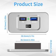 RV USB Outlet PD QC3 Fast Charging Port Car Charger Adapter For Caravan Motorhome Charging Socket Adapter Car Accessories ,Easy to Use