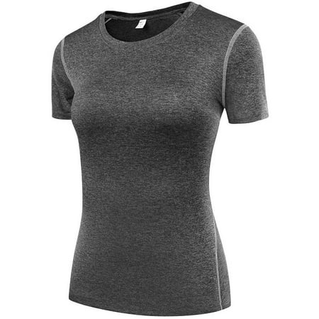 Summer Women Compression Sports Gym Yoga T-Shirt Stretch Short Sleeve Tops