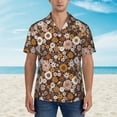 thumbnail image 2 of Pofeuu Sunflowers Print Hawaiian Shirt for Men Sleeves Casual Button Down Summer Beach Dress Shirts T-Shirts,Small, 2 of 7