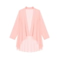 thumbnail image 2 of iiniim Women's Chiffon Open Front Long Sleeve Sheer Bolero Shrug Loose Casual Lightweight Cardigan Outerwear Pink M, 2 of 7