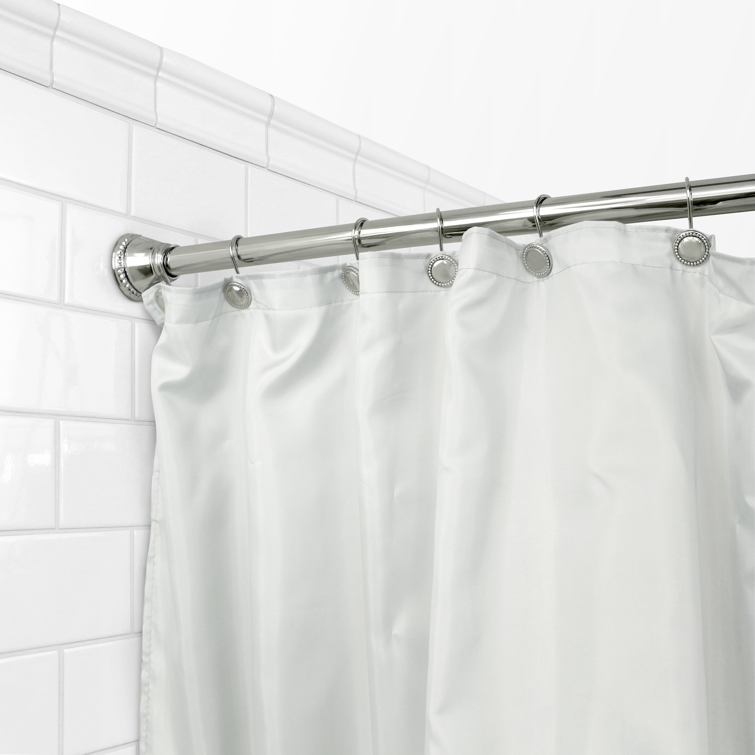 Splash Home Rust Resistant Strong Hold Constant Tension Bathroom Decorative Shower Curtain Rod