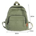 thumbnail image 3 of Mochila Estilo Preppy Mochila Estilo Preppy Mochilas para Mujer Moda Mujer de color sólido Estudiantes Lona escolares (Verde), 3 of 5