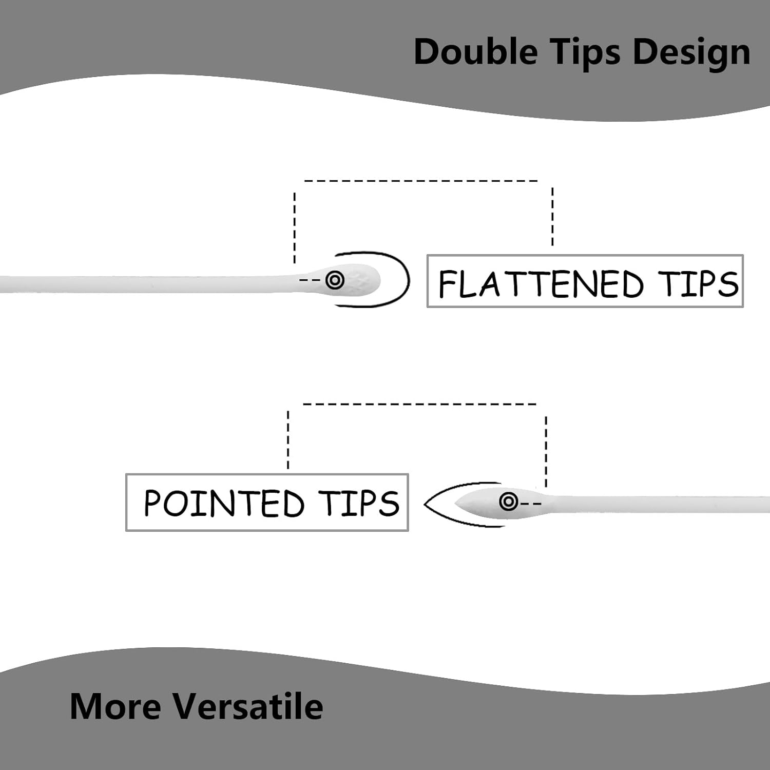 400 Cotons-tiges Emballés Individuellement - Double Pointe (ronde/pointue) - Hygiénique, Pour Voyage