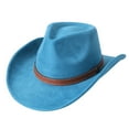 thumbnail image 3 of YAYUBA Western Cowboy Hat for Women Men Small Short Wide Brim Beach Cattleman Cowboys Hats,Sky Blue, 3 of 3