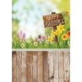 thumbnail image 2 of ABPHOTO Polyester 5x7ft Happy Easter Eggs Backdrop Fresh Flowers Green Grass Meadow Stripes Wood Floor Nature Spring Frohe Ostern Photography Background for Kids Adults Party Photo Studio Props, 2 of 3