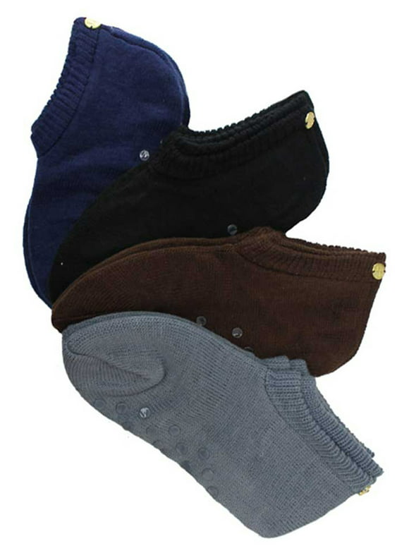 Solid Color 4 Pack Assorted Soft Knit Slipper Socks