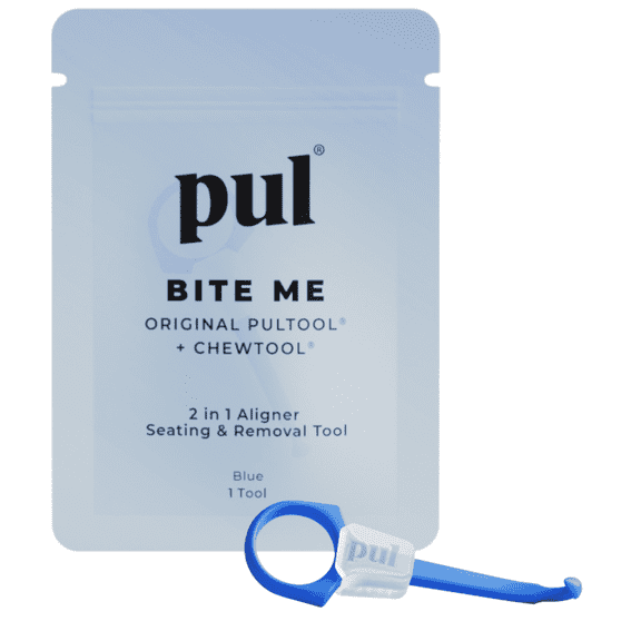 PUL 2-in-1 Aligner Seating Chew & Removal Tool — Compatible with Removable Braces, Retainers & Trays – Easy-to-Use Remover & Chew, Dental & Oral Hygiene Care Product - Blue - 1-Pack