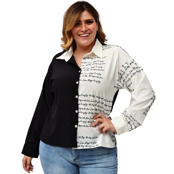 Blusa camisera Roman Fashion/Tallas Extras 741 (Negro) negro 38 Roman Fashion BL-JUL-741-NEGRO-ALL