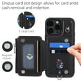 thumbnail image 3 of Decase For iPhone 15 Plus,Wallet Case PU Leather Shockproof Phone Shell Detachable Lanyard & Wrist Strap,Magnetic Buckle Back Cover Zipper Wallet Card Holder Pocket for Apple iPhone 15 + Plus,Black, 3 of 6