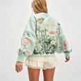 thumbnail image 3 of Cute Sweatshirts for Womens Y2K Preppy Graphic Crewneck Long Sleeve Sweatshirt Fall Cropped Oversized Trendy Soft Floral Print Sweatshirt for Women Daily Travel Office Outfits, Light Blue L, 3 of 7