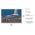 thumbnail image 2 of Night Arrival DC-6 Mainliner 300 - United Air Lines - Vintage Airline Travel Poster by Millard Sheets c.1952 - Master Art Print (Unframed) 13in x 19in, 2 of 4