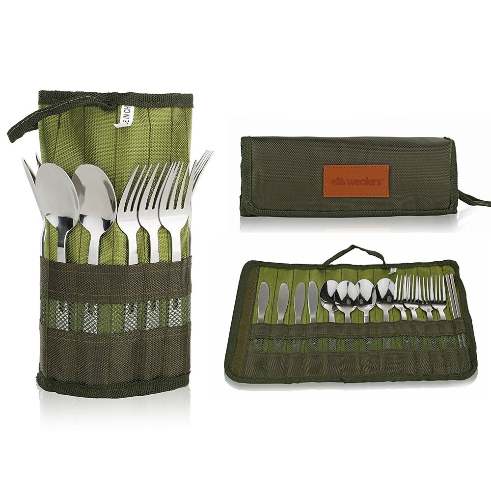 Wealers 13 Piece Stainless Steel Family Cutlery Set, Camping/picnic