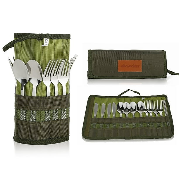 Wealers 13 Piece Stainless Steel Family Cutlery Set, Camping/picnic