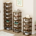 thumbnail image 2 of Door Shoe Rack Tall Narrow Shoe Rack Bamboo Entryway Shoe Rack 5 Tiers Heavy Duty Wooden Standing Storage Shelf for Shoes Boots Flower for Room, 2 of 8