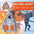 thumbnail image 2 of Bcresic Sale,Women Men Warm Heated Sweatshirt Lightweight Outdoor Winter Hooded USB Powered Electric Pullover Jackets 5 Zones Heating Fleece Hoodies with 3 Temperature Modes(Gray,XXL), 2 of 8