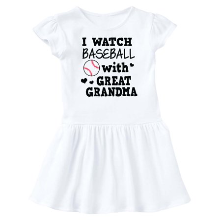 

Inktastic I Watch Baseball with My Great Grandma Gift Baby Girl Dress