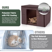 Aivituvin Outdoor Cat House with Insulated Liner Weatherproof Feral Cat Shelter for Winter