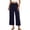 Navy, variant on Posijego Women's Pajama Capri Pants High Waisted Elastic Wide Leg Capris Pants Pjs Bottoms Lounge Pants with Pockets