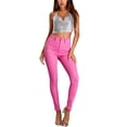 thumbnail image 3 of Fortune Women Sequins Camisoles Backless Halter Crop Tops Clubwear Ruched Deep V Neck Tops, 3 of 6