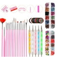 thumbnail image 1 of Kit de pinceles para decoración de uñas, kit de decoraciones para decoración de uñas en 3D con herramientas para puntear uñas, pegatinas con purpurina para decoración de uñas con forma de mariposa,, 1 of 5